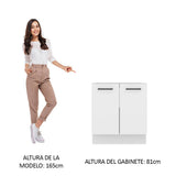 Bajo Mesada Cocina 70 x 60 cm 2 Puertas (Sin Mesada) Blanco Agata Madesa