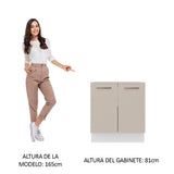 Bajo Mesada Cocina 70 x 60 cm 2 Puertas (Sin Mesada) Blanco/Crema Agata Madesa