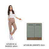 Bajo Mesada Cocina 70 x 60 cm 2 Puertas (Sin Mesada) Marrón/Gris Agata Madesa