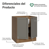 Bajo Mesada de Cocina 70 x 60 cm 2 Puertas (Sin Mesada) Marrón/Gris Vik Madesa