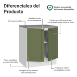 Bajo Mesada de Cocina 70 x 60 cm 2 Puertas (con Mesada) Blanco/Verde Vik Madesa