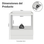 Bajo Mesada para Horno/Microondas 70 x 60 cm 1 Cajón (Sin Mesada) Blanco Línea Estándar Madesa