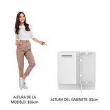 Bajo Mesada 80 cm x 60 cm, 1 Puerta Agata Blanco