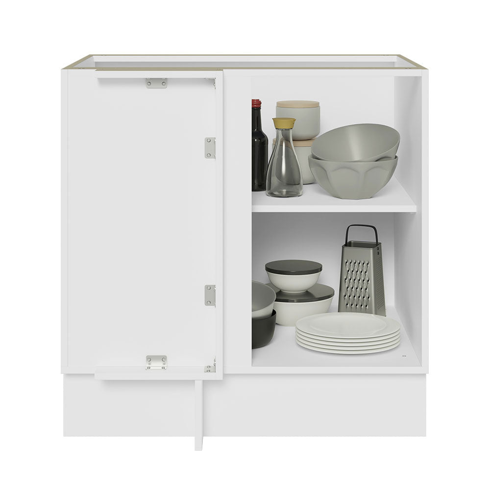 Bajo Mesada Esquinero 1 Puerta 60 cm Profundidad (Sin Mesada) Blanco Glamy Madesa