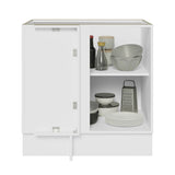 Bajo Mesada Esquinero 1 Puerta 60 cm Profundidad (Sin Mesada) Blanco Glamy Madesa