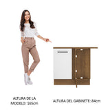 Bajo Mesada Esquinera 102cm x 64 cm Profundidad (Con Mesada) Agata Marrón/Blanco