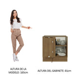 Bajo Mesada Esquinero 1 Puerta 60 cm Profundidad (Sin Mesada) Marrón/Blanco Glamy Madesa