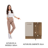 Bajo Mesada Cocina Esquinera 1 Puerta 60 cm Profundidad (Sin Mesada) Marrón/Crema Agata Madesa