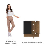 Bajo Mesada Cocina Esquinera 1 Puerta 60 cm Profundidad (Sin Mesada) Marrón/Negro Agata Madesa