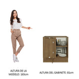 Bajo Mesada Esquinero 1 Puerta 60 cm Profundidad (Sin Mesada) Marrón/Negro Glamy Madesa