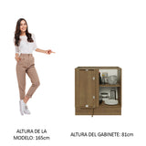 Bajo Mesada 80 cm x 60 cm, Sin cajones 1 Puerta Lux Marrón/Negro