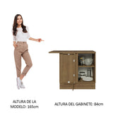 Bajo Mesada 102 cm x 60 cm,  1 Puerta Lux Marrón/Negro