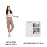 Bajo Mesada Esquinero 1 Puerta 60 cm Profundidad (Sin Mesada) Blanco/Marrón Glamy Madesa