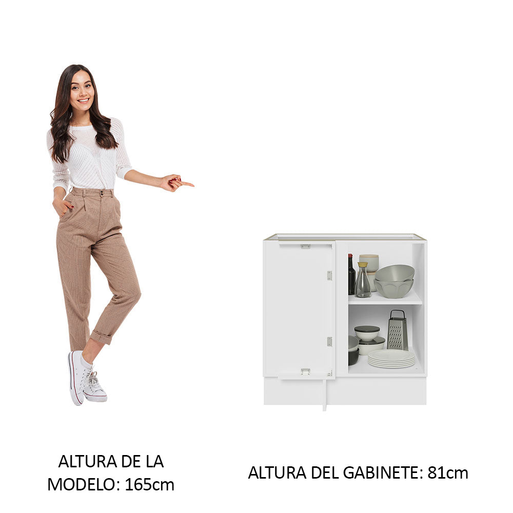 Bajo Mesada 80 cm x 60 cm, 1 Puerta Lux Blanco/Gris