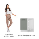Bajo Mesada 80 cm x 60 cm, Sin cajones 1 Puerta Agata Blanco/Gris