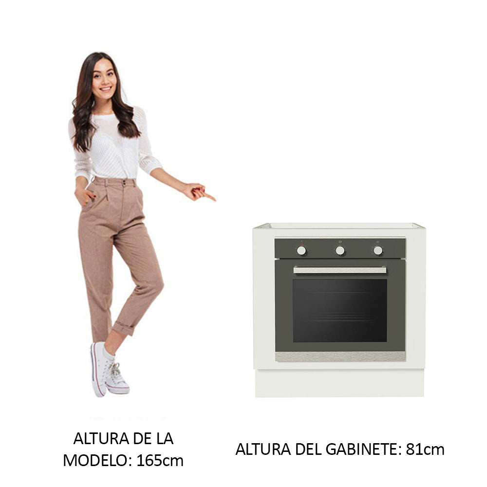 Bajo Mesada Cocina para Horno Empotrado 80 x 60 cm Sin Mesada Blanco Agata, Glamy, Lux, Stella Madesa