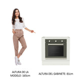 Bajo Mesada Cocina para Horno Empotrado 80 x 60 cm Sin Mesada Blanco Agata, Glamy, Lux, Stella Madesa
