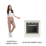 Bajo Mesada Cocina para Horno Empotrado 80 x 60 cm con Mesada Blanco Agata, Glamy, Lux, Stella Madesa