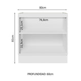 Bajo Mesada 80 cm x 60 cm, 2 Puertas Glamy Blanco