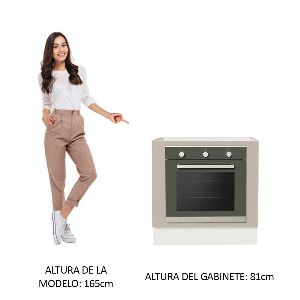 Bajo Mesada Cocina para Horno Empotrado 80 x 60 cm Sin Mesada Blanco/Crema Agata Madesa