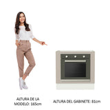 Bajo Mesada Cocina para Horno Empotrado 80 x 60 cm Sin Mesada Blanco/Crema Agata Madesa