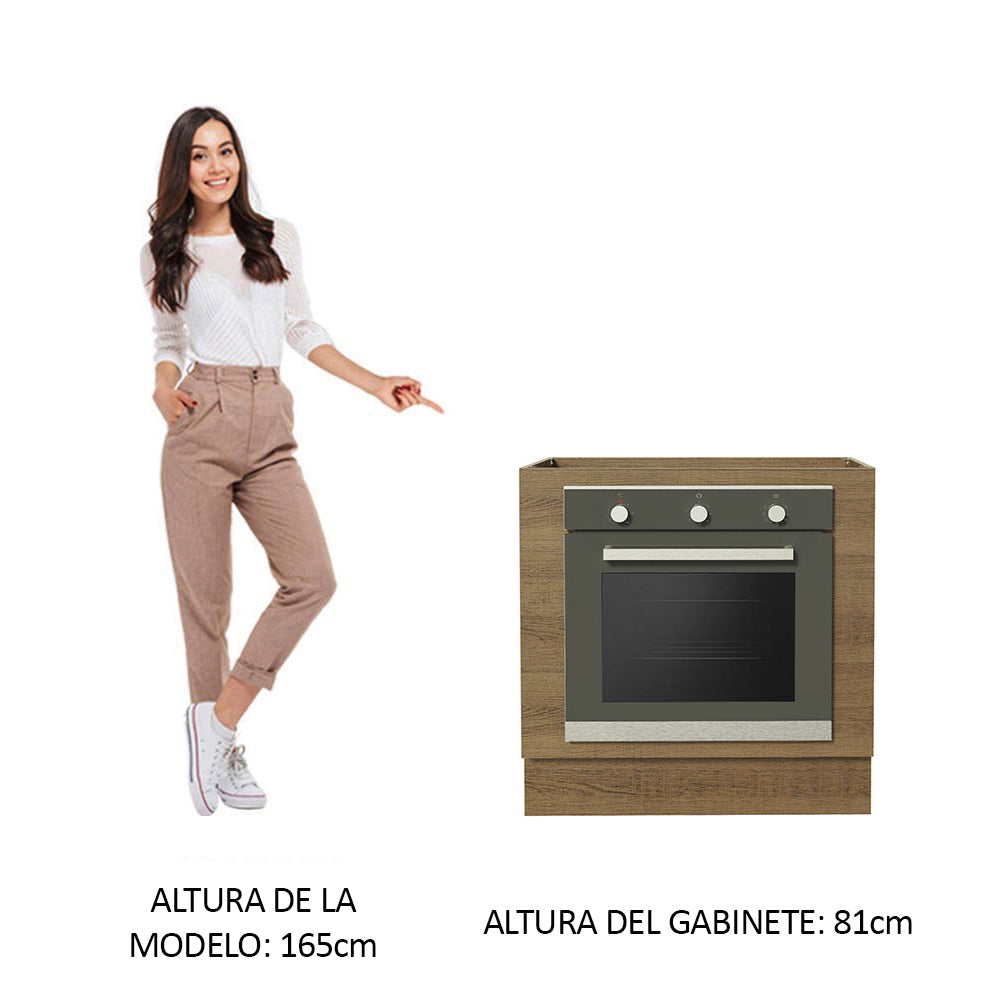 Bajo Mesada Cocina para Horno Empotrado 80 x 60 cm Sin Mesada Marrón Glamy, Lux, Stella Madesa