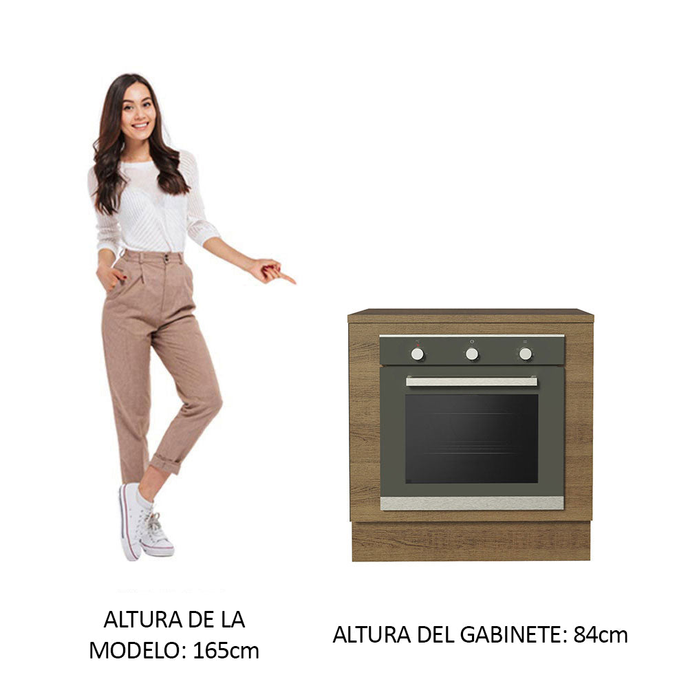 Bajo Mesada Cocina para Horno Empotrado 80 x 60 cm con Mesada Marrón Glamy, Lux, Stella Madesa