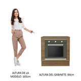 Bajo Mesada Cocina para Horno Empotrado 80 x 60 cm con Mesada Marrón Glamy, Lux, Stella Madesa