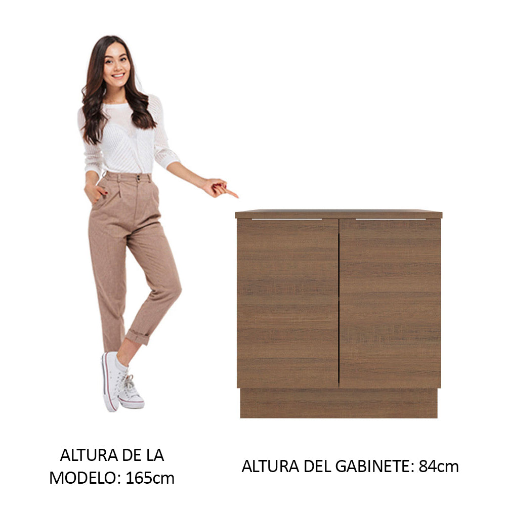 Bajo Mesada Cocina 80 x 60 cm 2 Puertas (Con Mesada) Marrón Stella Madesa