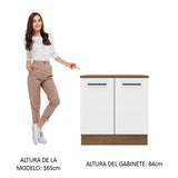Bajo Mesada 80 cm  =x 60 cm, 2 Puertas Agata Marrón/Blanco