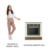 Bajo Mesada Cocina para Horno Empotrado 80 x 60 cm Sin Mesada Marrón/Blanco Agata, Glamy, Lux, Stella Madesa
