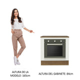 Bajo Mesada Cocina para Horno Empotrado 80 x 60 cm con Mesada Marrón/Blanco Agata, Glamy, Lux, Stella Madesa