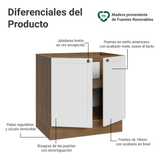 Bajo Mesada de Cocina 80 x 60 cm 2 Puertas (Sin Mesada) Marrón/Blanco Vik Madesa