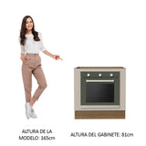 Bajo Mesada Cocina para Horno Empotrado 80 x 60 cm Sin Mesada Marrón/Crema Agata Madesa
