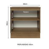 Bajo Mesada Madesa Glamy 80 x 60 cm 2 Puertas (Con Mesada) Marrón/Negro