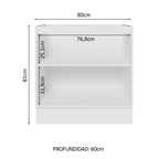 Bajo Mesada 80 x 60 cm 2 Puertas (Sin Mesada) Blanco/Gris Lux Madesa