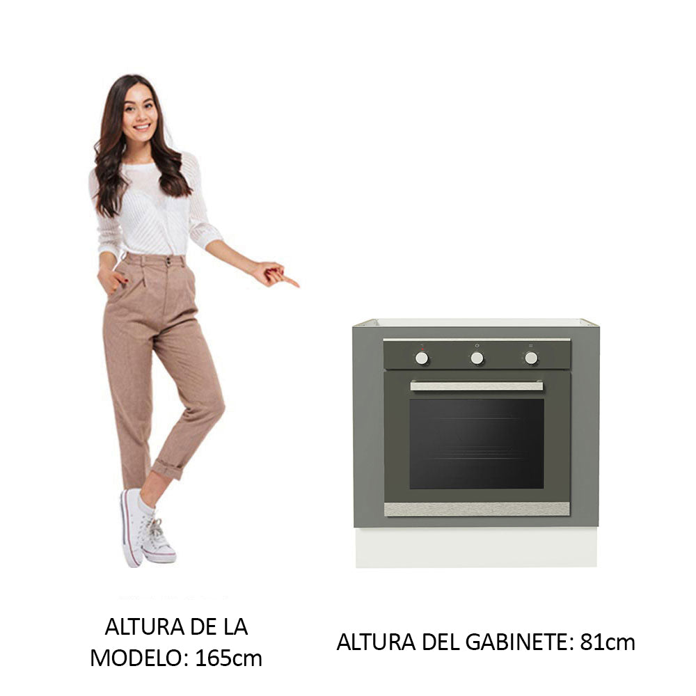 Bajo Mesada Cocina para Horno Empotrado 80 x 60 cm Sin Mesada Blanco/Gris Agata Madesa