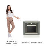 Bajo Mesada Cocina para Horno Empotrado 80 x 60 cm con Mesada Blanco/Gris Agata Madesa