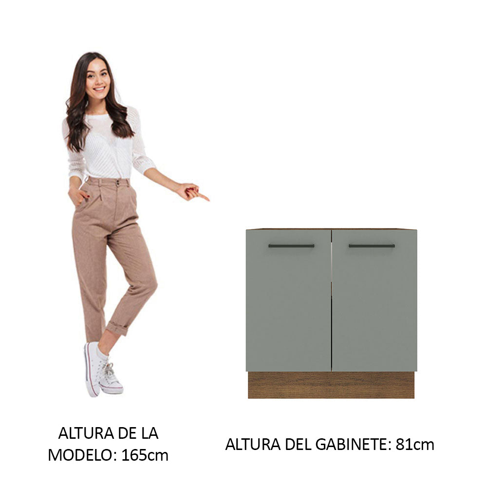 Bajo Mesada 80 cm x 60 cm, 2 Puertas Agata Marrón/Gris