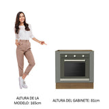 Bajo Mesada Cocina para Horno Empotrado 80 x 60 cm Sin Mesada Marrón/Gris Agata Madesa