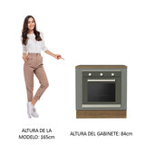 Bajo Mesada Cocina para Horno Empotrado 80 x 60 cm con Mesada Marrón/Gris Agata Madesa