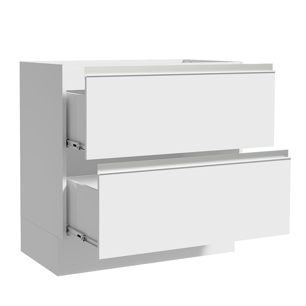 Bajo Mesada de Cocina 80 x 60 cm 2 Cajones (Sin Mesada) Blanco Glamy Madesa