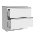Bajo Mesada 80 x 60 cm 2 Cajones (Con Mesada) Blanco Glamy Madesa