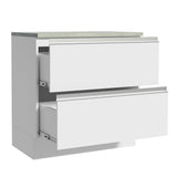Bajo Mesada de Cocina 80 x 60 cm 2 Cajones (Con Mesada) Blanco Glamy Madesa