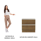 Bajo Mesada de Cocina 80 x 60 cm 2 Cajones (Sin Mesada) Marrón Glamy Madesa