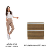 Bajo Mesada de Cocina 80 x 60 cm 2 Cajones (Con Mesada) Marrón Glamy Madesa