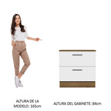 Bajo Mesada Cocina 80 x 60 cm 2 Cajones (Con Mesada) Marrón/Blanco Agata Madesa