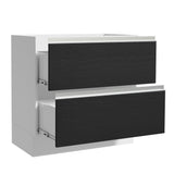 Bajo Mesada de Cocina 80 x 60 cm 2 Cajones (Sin Mesada) Blanco/Negro Glamy Madesa
