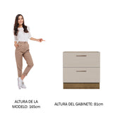 Bajo Mesada Cocina 80 x 60 cm 2 Cajones (Sin Mesada) Marrón/Crema Agata Madesa