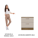 Bajo Mesada Cocina 80 x 60 cm 2 Cajones (Con Mesada) Marrón/Crema Agata Madesa